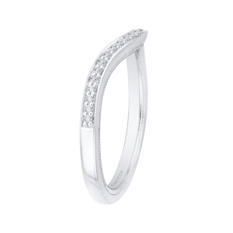 14K White Gold Round Diamond Wedding Band