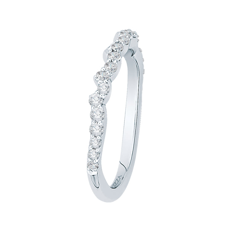 14K White Gold Round Diamond Wedding Band