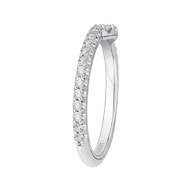 Round Diamond Wedding Band In 14K White Gold