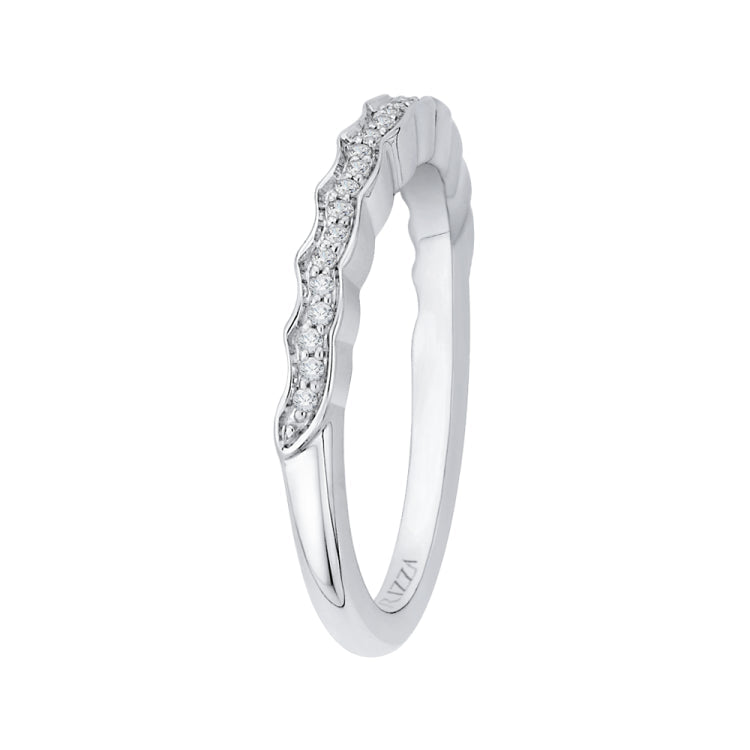 14K White Gold Round Diamond Wedding Band