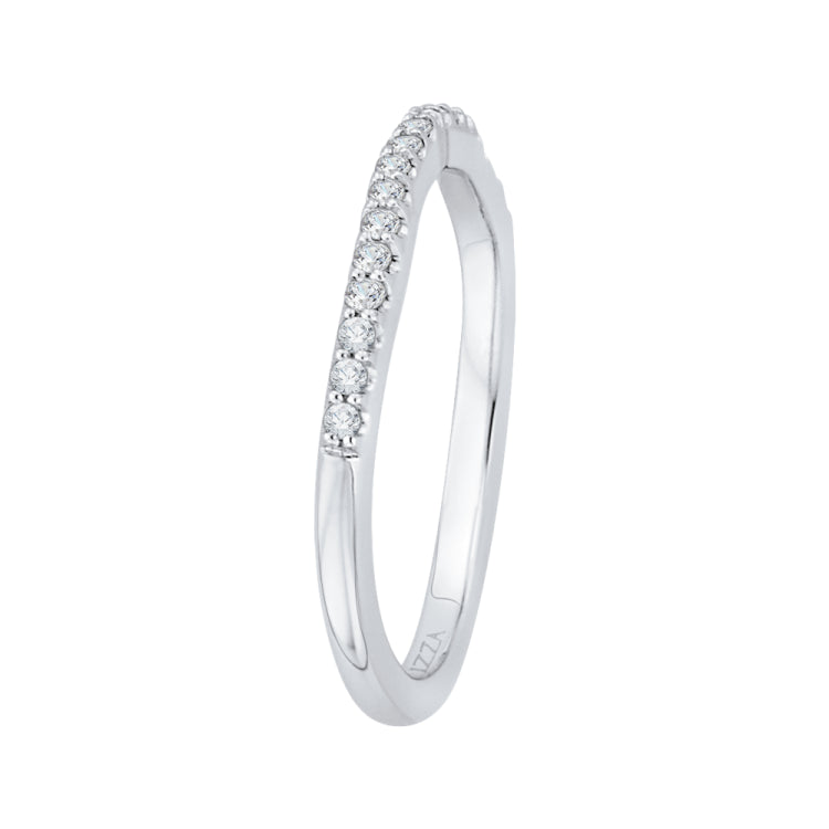 14K White Gold Round Diamond Wedding Band