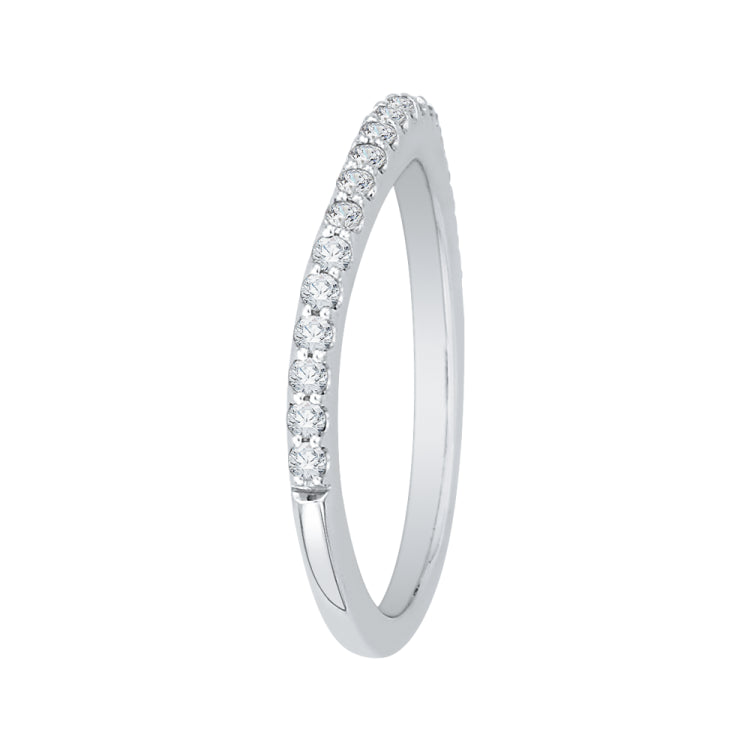 Round Diamond Wedding Band In 14K White Gold