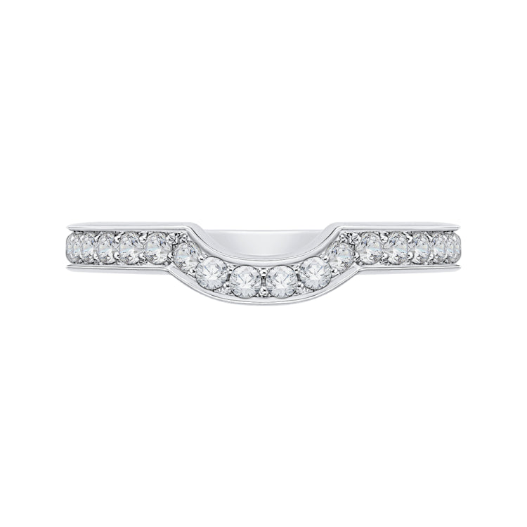 18K White Gold Round Diamond Wedding Band