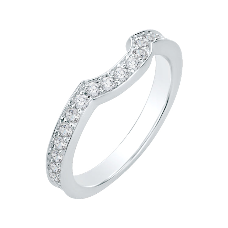 18K White Gold Round Diamond Wedding Band