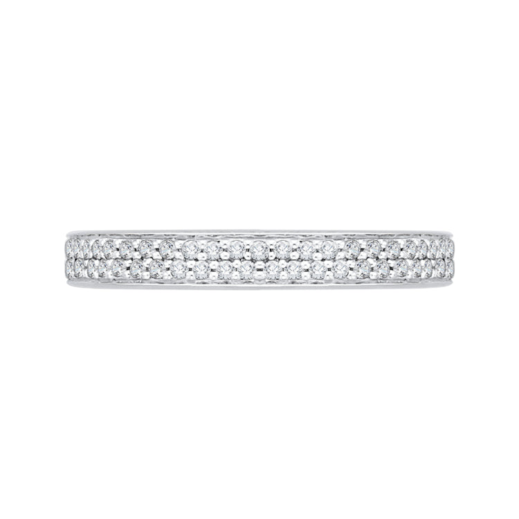 14K White Gold Round Diamond Wedding Band