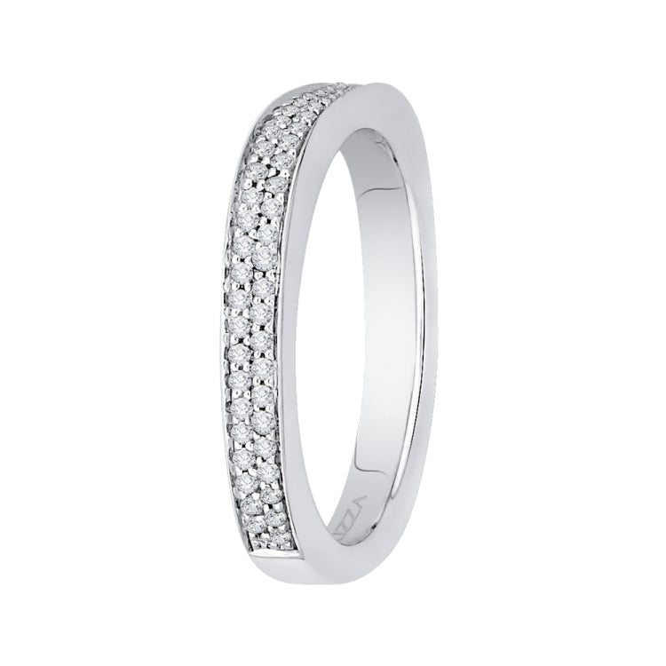 14K White Gold Round Diamond Wedding Band