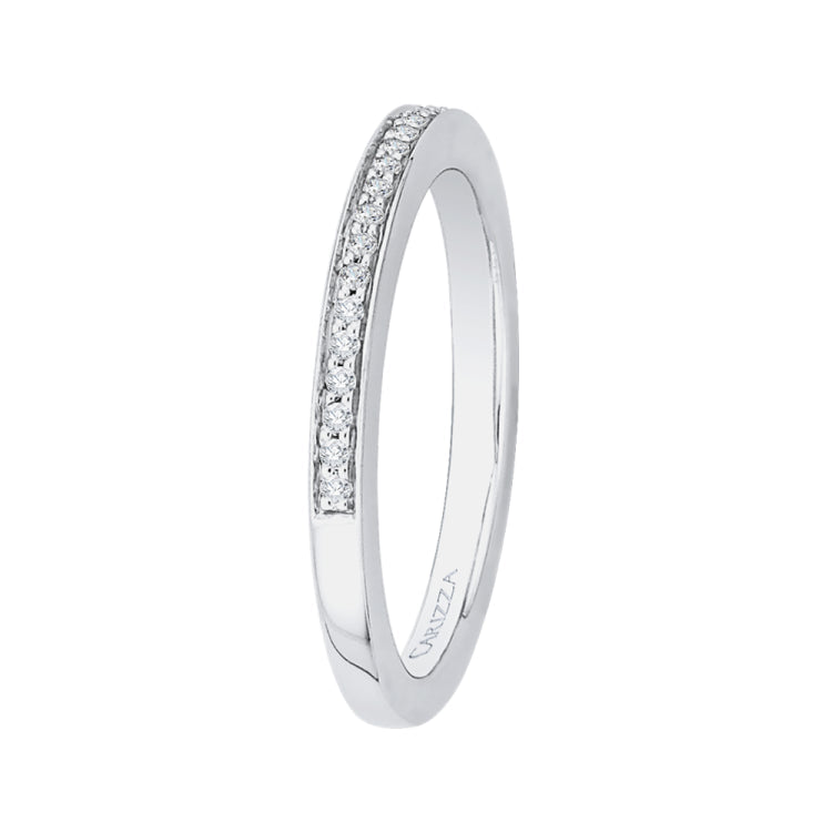 Round Diamond Half-Eternity Wedding Band In 14K White Gold