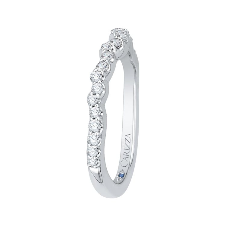 Round Diamond Wedding Band In 14K White Gold