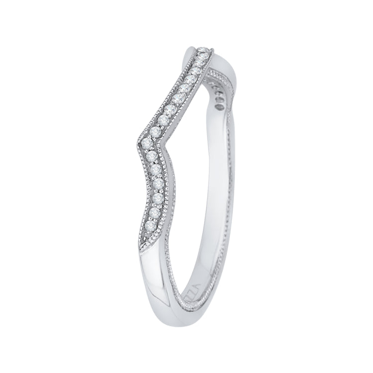 14K White Gold Round Diamond Half-Eternity Wedding Band