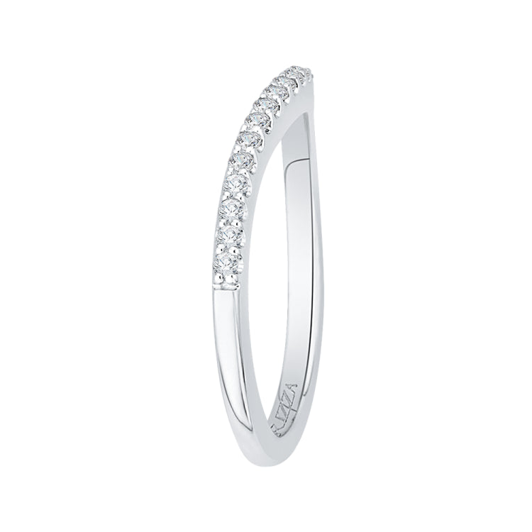 14K White Gold Round Diamond Wedding Band