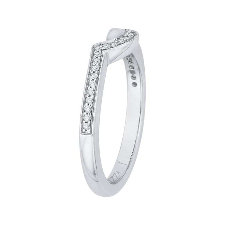14K White Gold Round Diamond Wedding Band