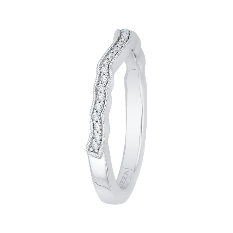 Round Diamond Half-Eternity Wedding Band In 14K White Gold