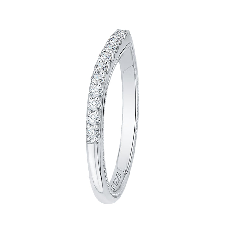 14K White Gold Round Diamond Wedding Band
