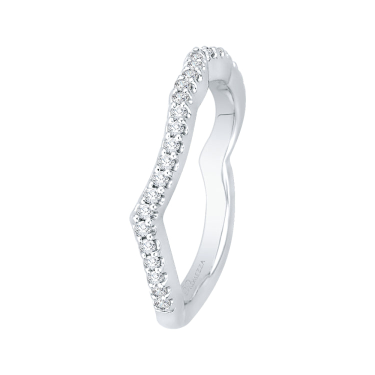 Round Diamond Wedding Band In 14K White Gold