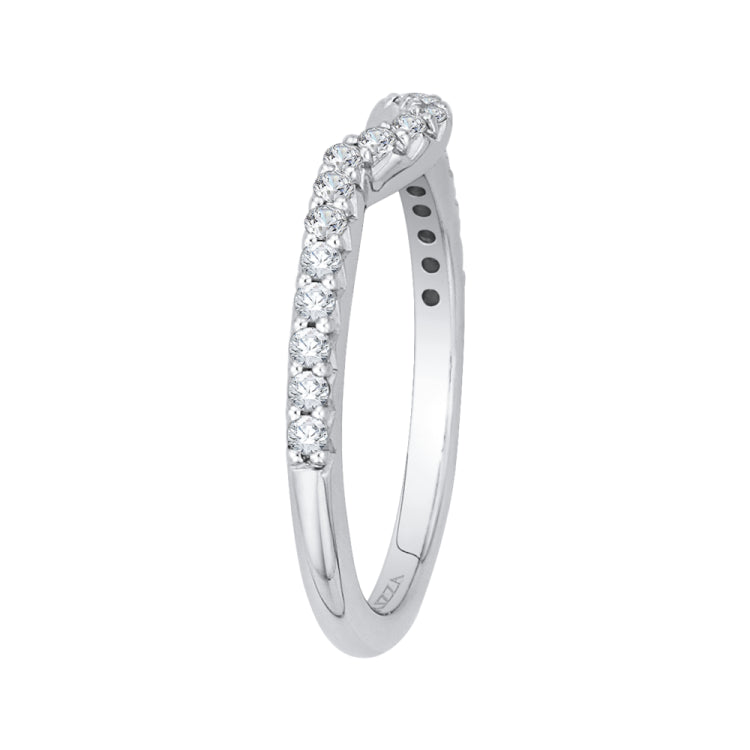 14K White Gold Round Diamond Half-Eternity Wedding Band