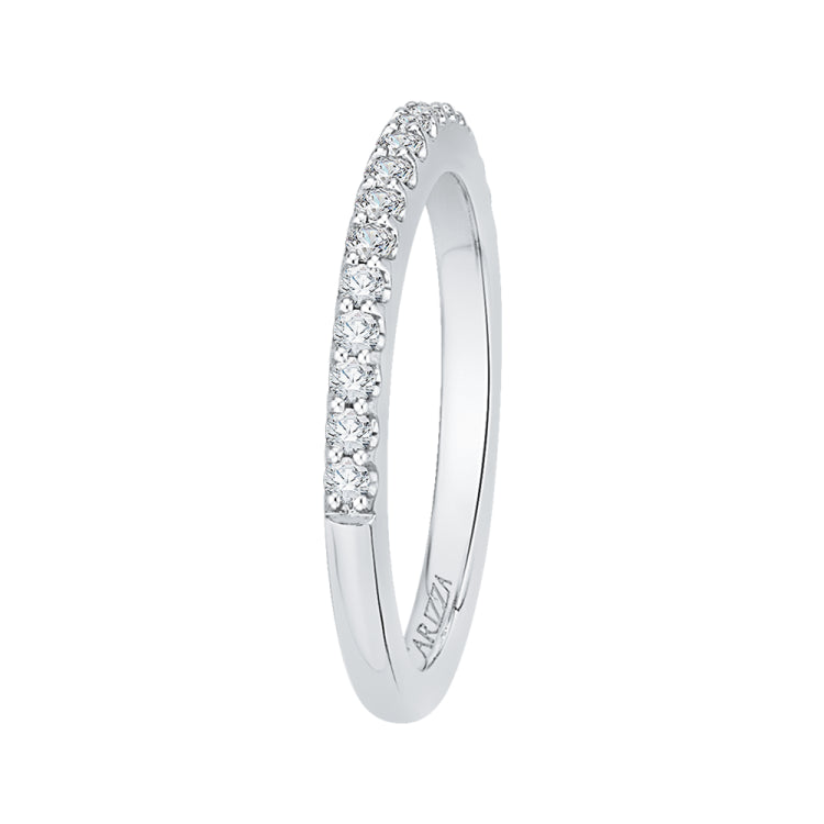 14K White Gold Round Diamond Half-Eternity Wedding Band