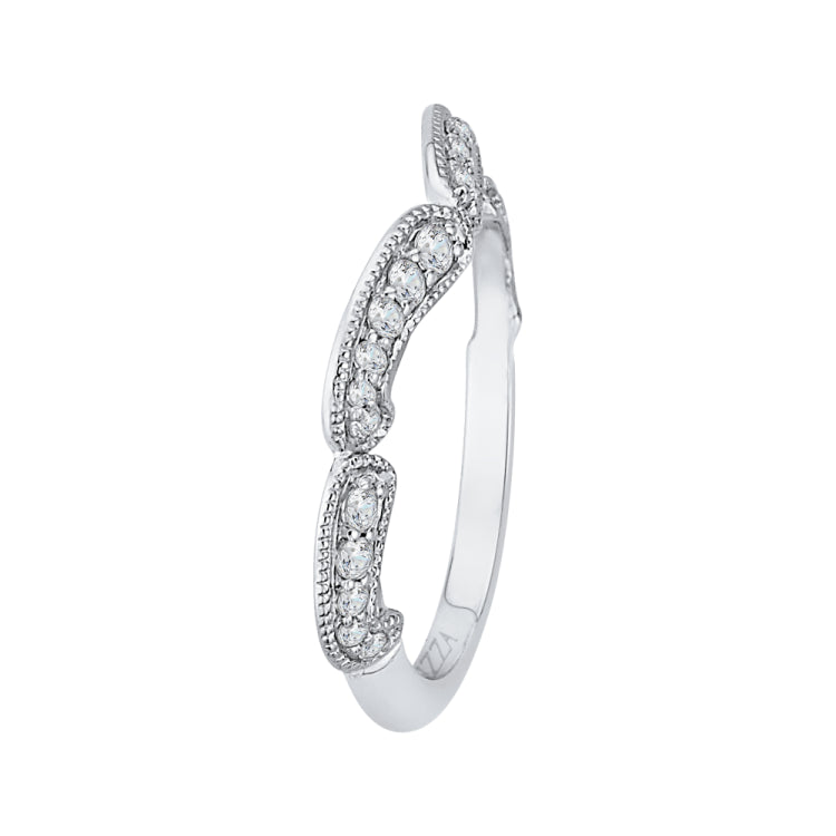 14K White Gold Round Diamond Half-Eternity Wedding Band