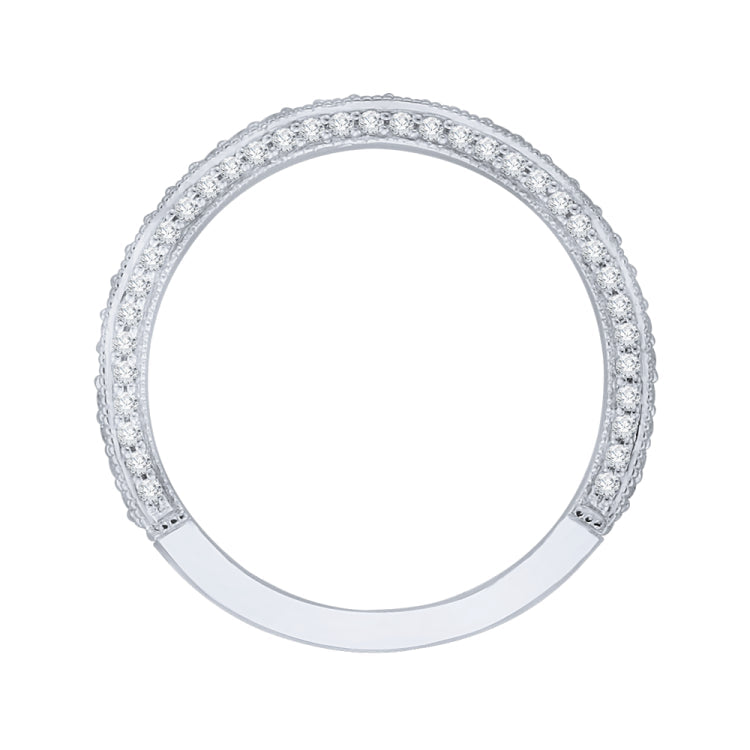 18K White Gold Round Diamond Wedding Band