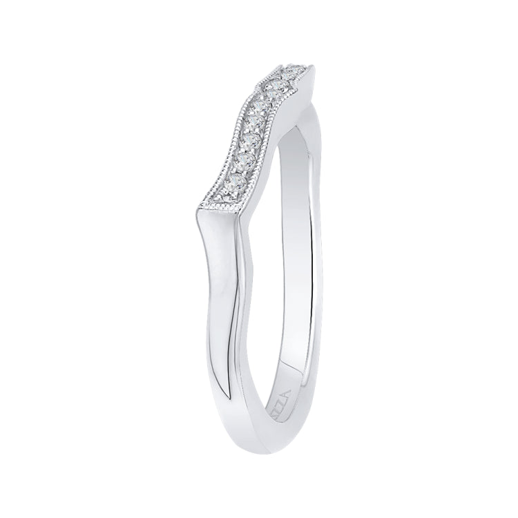 Round Diamond Wedding Band In 14K White Gold