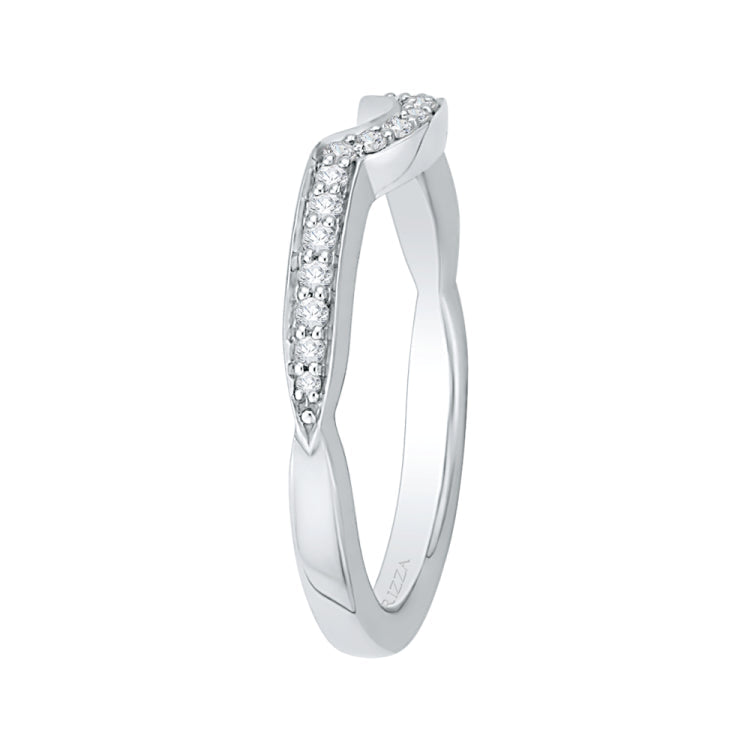 14K White Gold Round Diamond Wedding Band