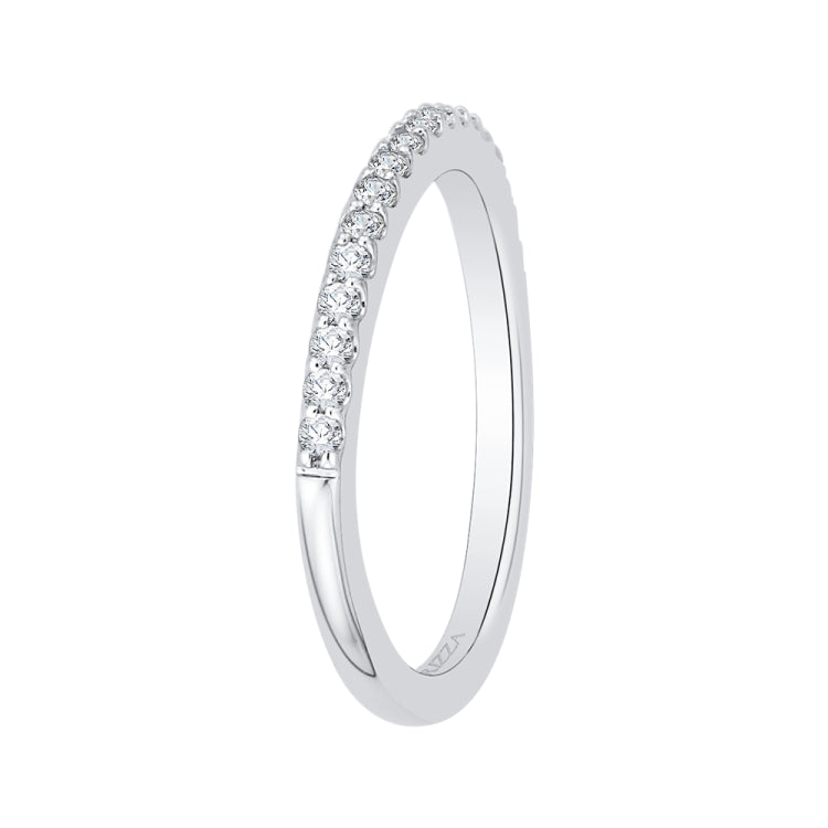 Round Diamond Wedding Band In 14K White Gold