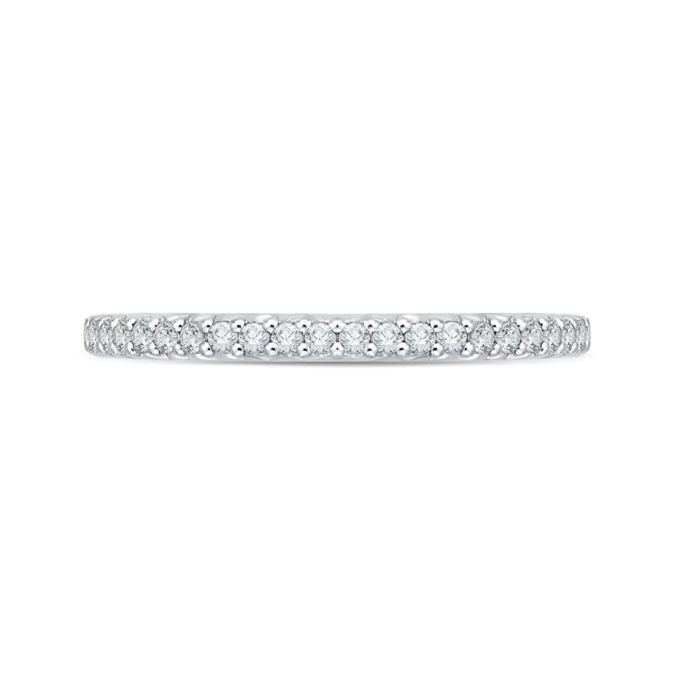 14K Two-Tone Gold Round Diamond Half-Eternity Wedding Band