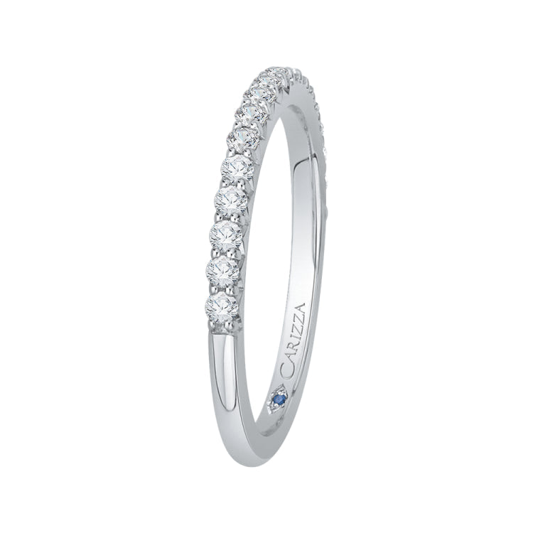 14K White Gold Round Diamond Wedding Band