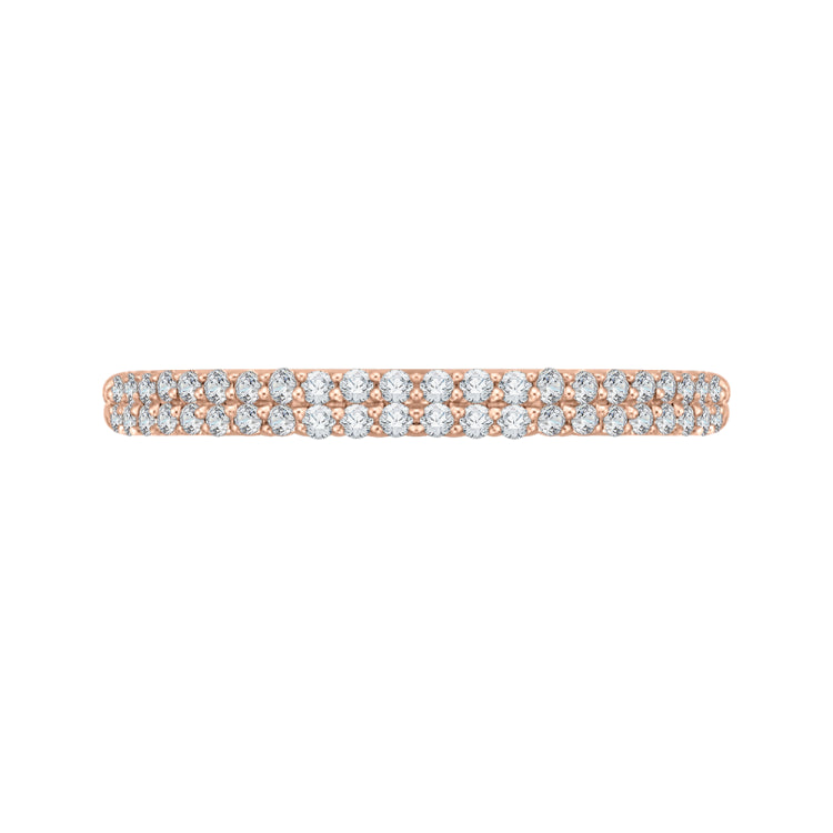 14K Rose Gold Round Diamond Wedding Band