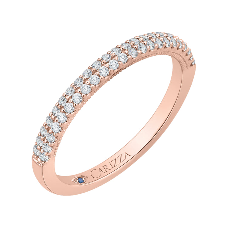 14K Rose Gold Round Diamond Wedding Band