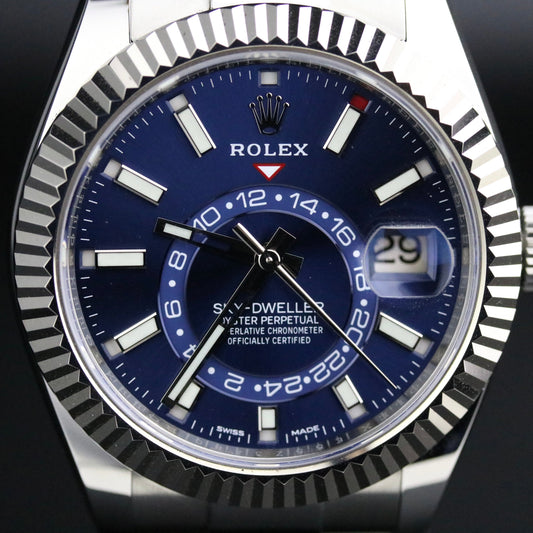2019 Rolex 326934 Sky-Dweller Blue Dial with Box & Papers