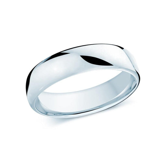 10kt White Gold 6.5mm Eurodome Wedding Band