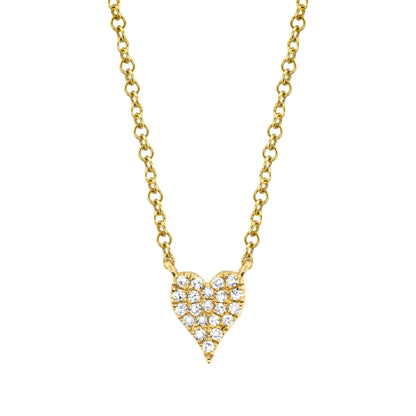 Amor 0.05Ct Diamond Pave Heart Pendant Necklace - Mini