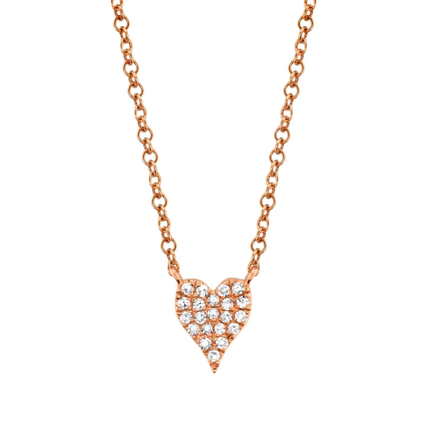 Amor 0.05Ct Diamond Pave Heart Pendant Necklace - Mini