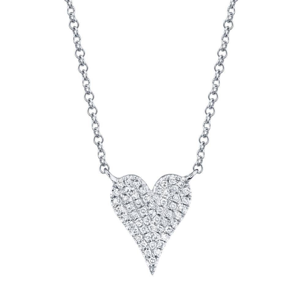 Amor 0.11 Ct Diamond Pave Heart Pendant Necklace - Small