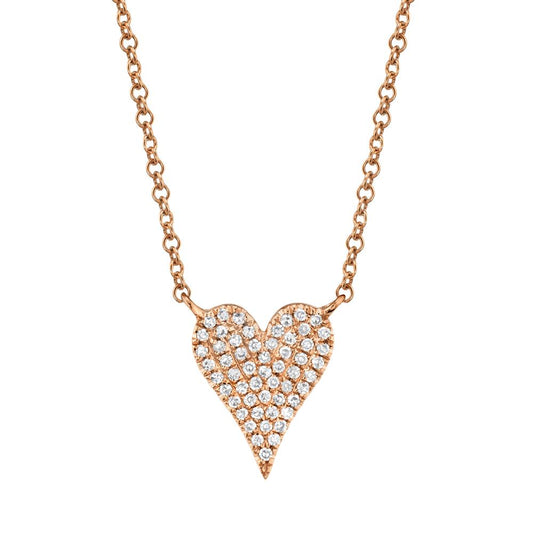 Amor 0.11 Ct Diamond Pave Heart Pendant Necklace - Small