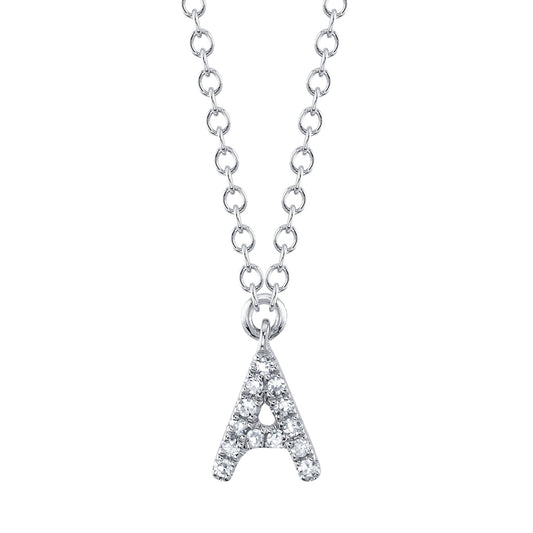 0.04CT DIAMOND NECKLACE - INITIAL A