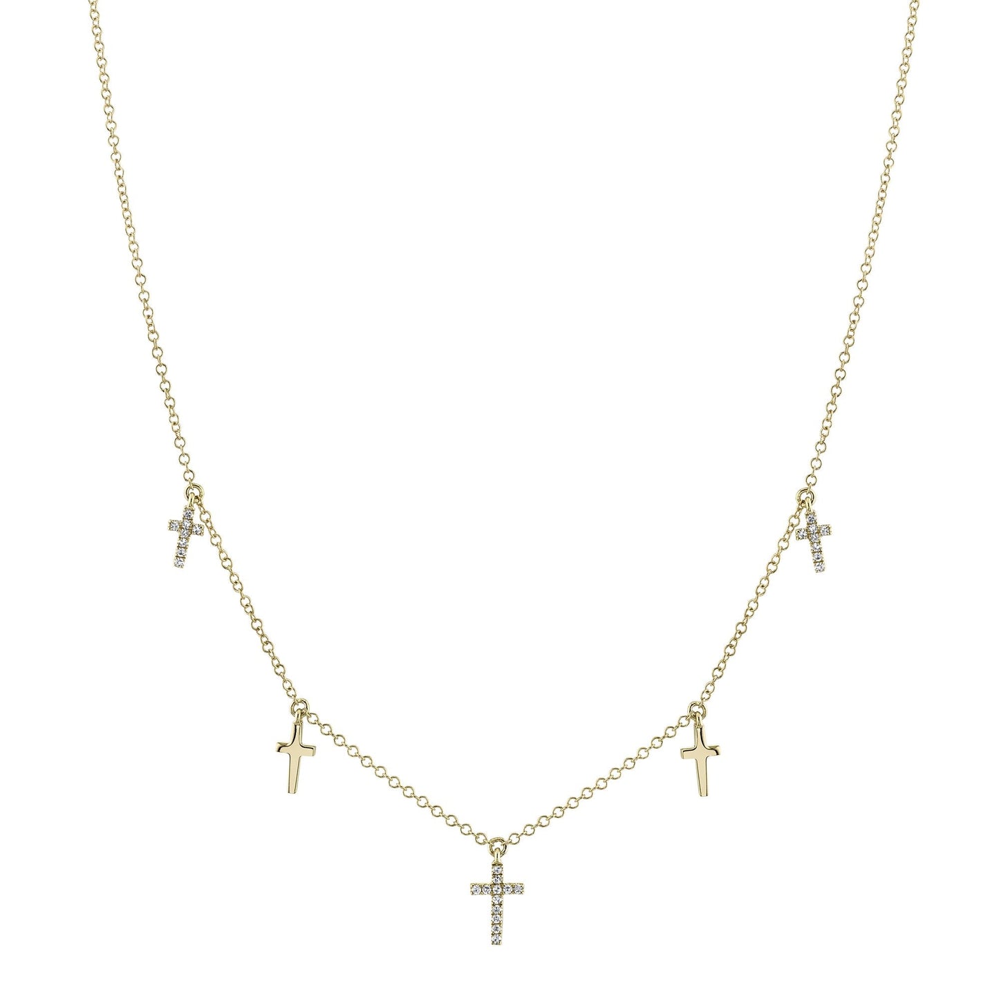 0.09CT DIAMOND CROSS NECKLACE