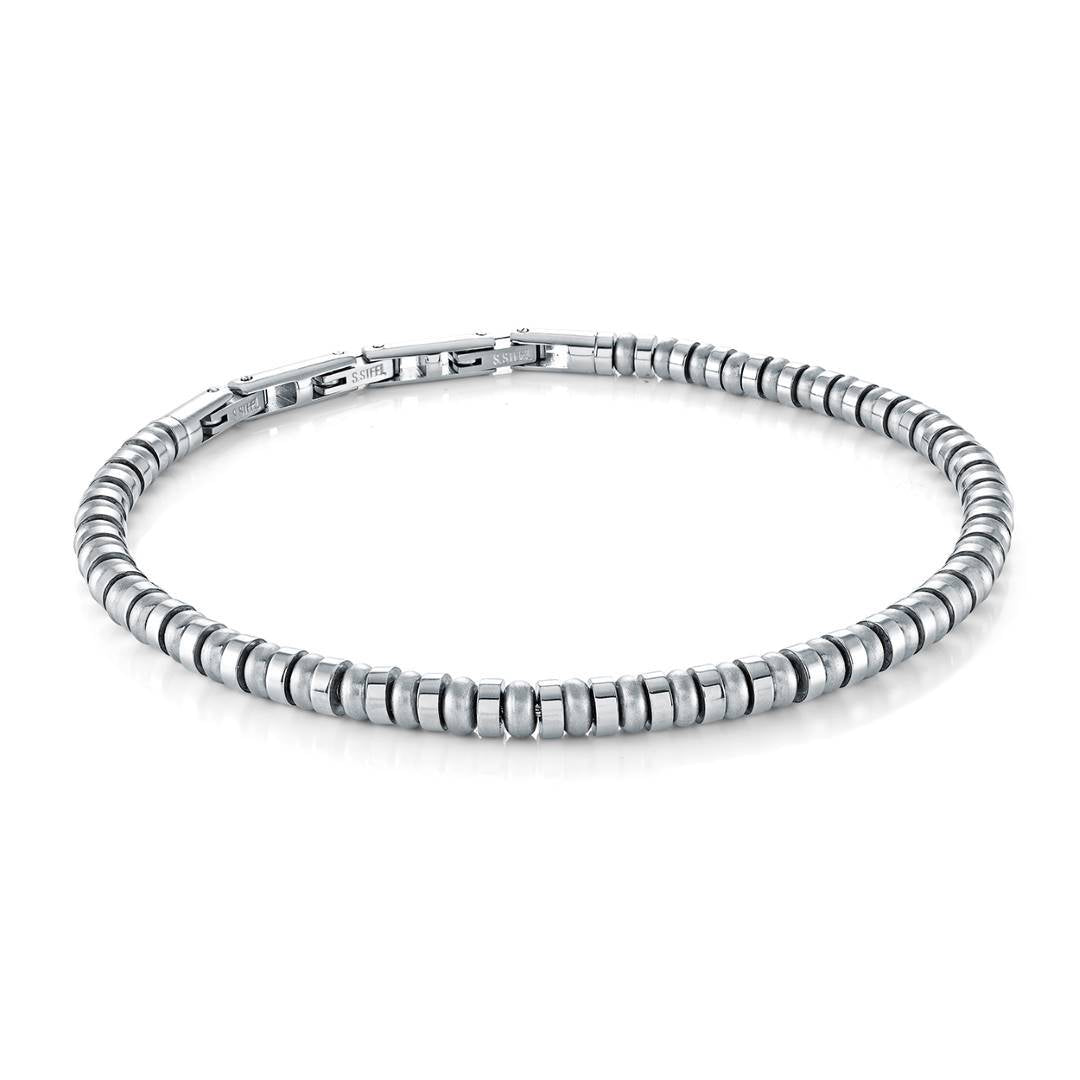 4MM BRUSHED-POLISHED BEAD BRACELET