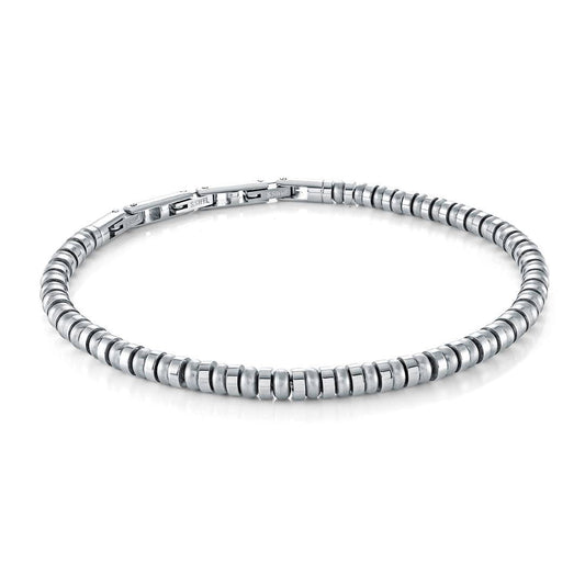 4MM BRUSHED-POLISHED BEAD BRACELET