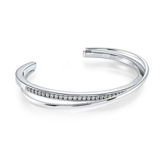 WHITE-CZ OVERLAP BANGLE