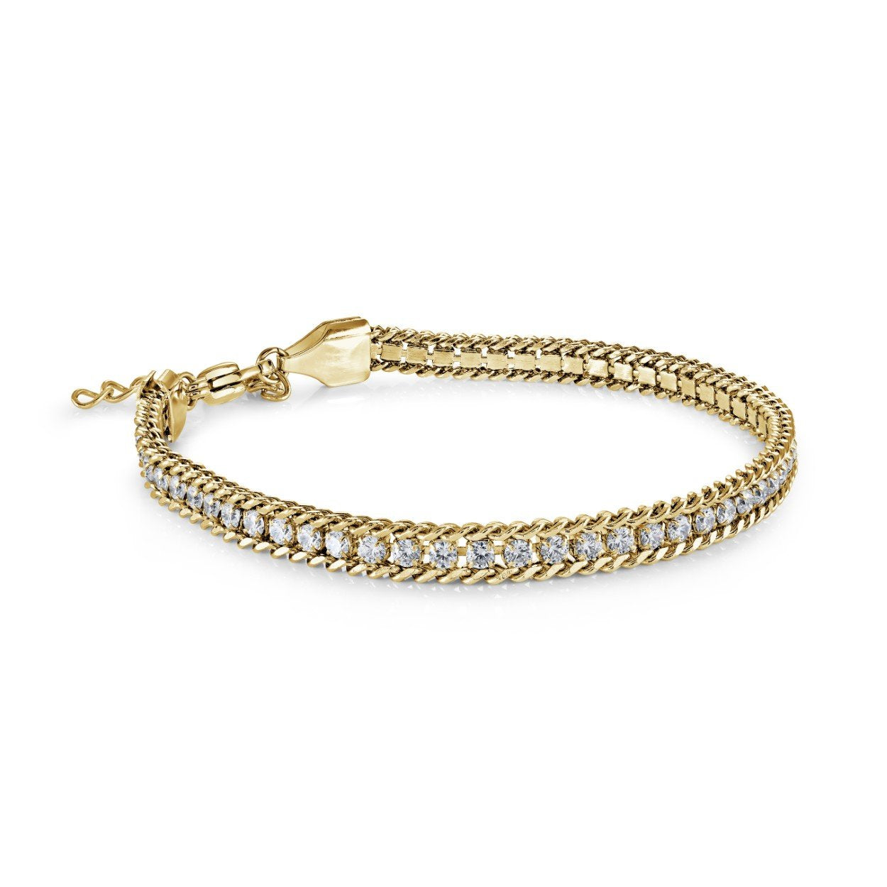 4MM-CURB EDGE TENNIS BRACELET