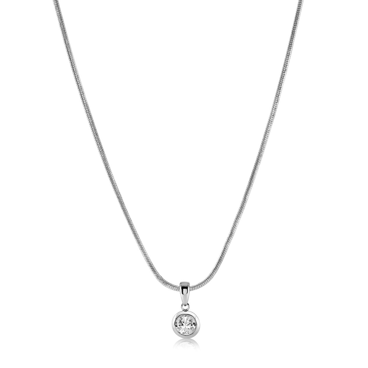 BEZEL WHITE-CZ PENDANT