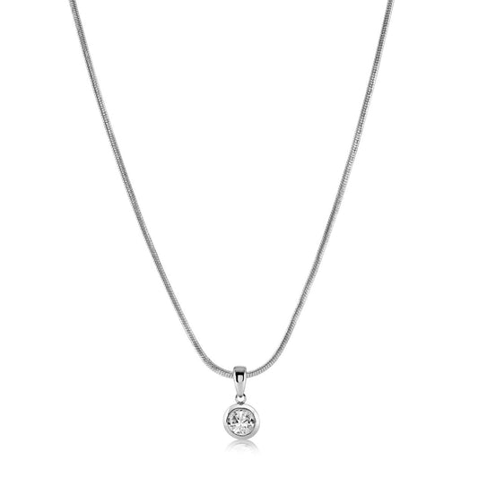BEZEL WHITE-CZ PENDANT