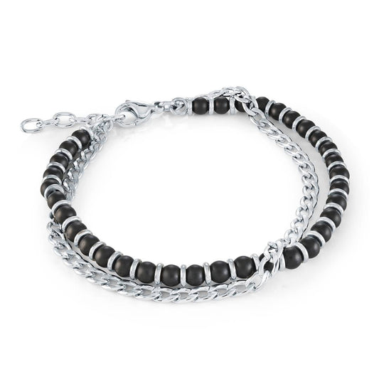 4MM CURB & ONYX BRACELET