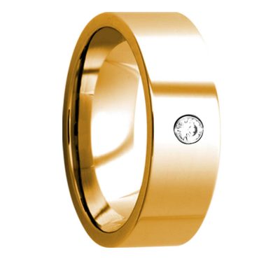 14K Gold White Diamond Comfort Fit Polished Ring
