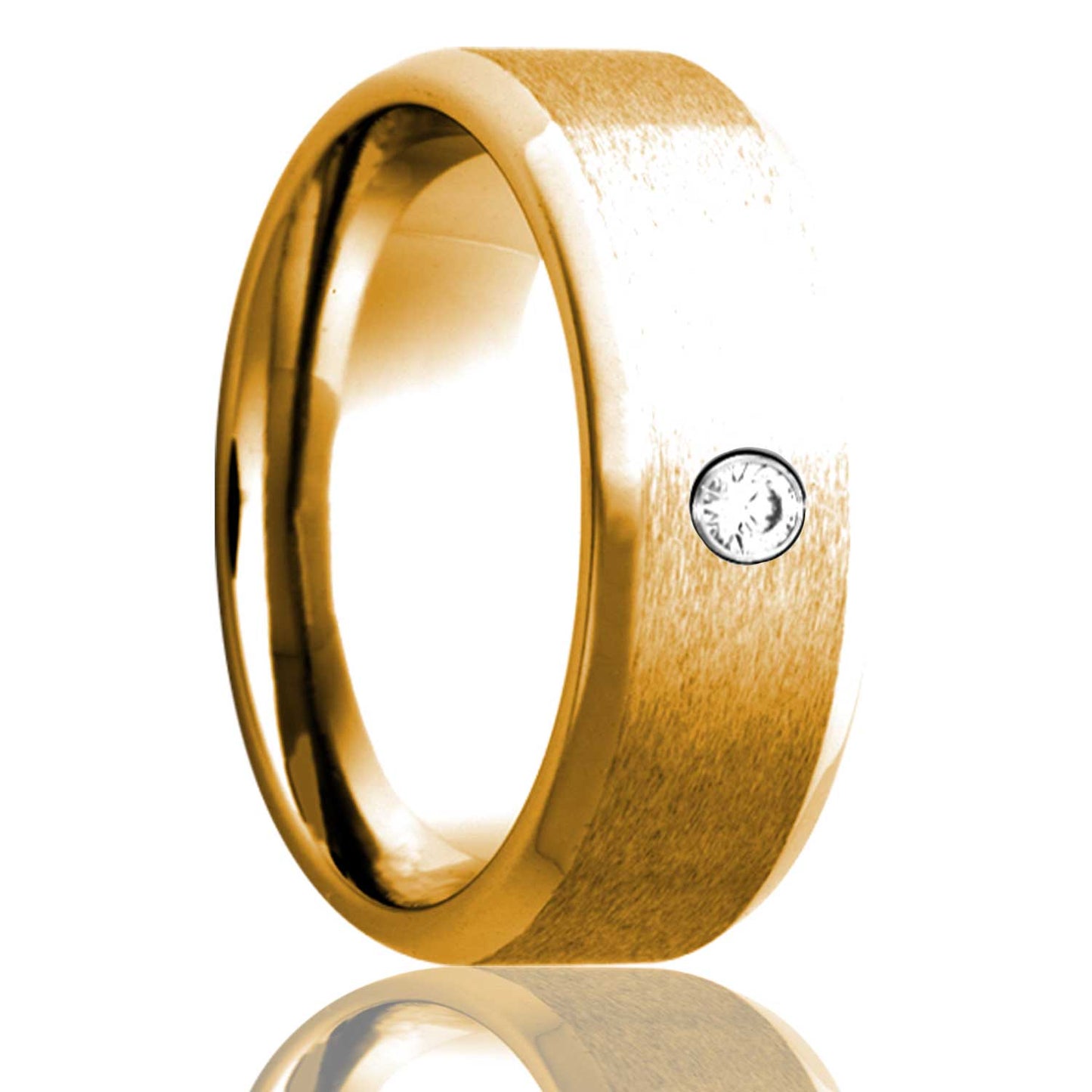 14K Gold White Diamond Comfort Fit Ring