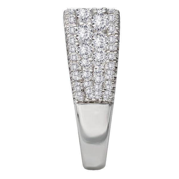 Four Row Diamond Fashion Ring