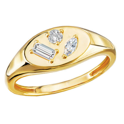 Fancy Diamond Signet Ring