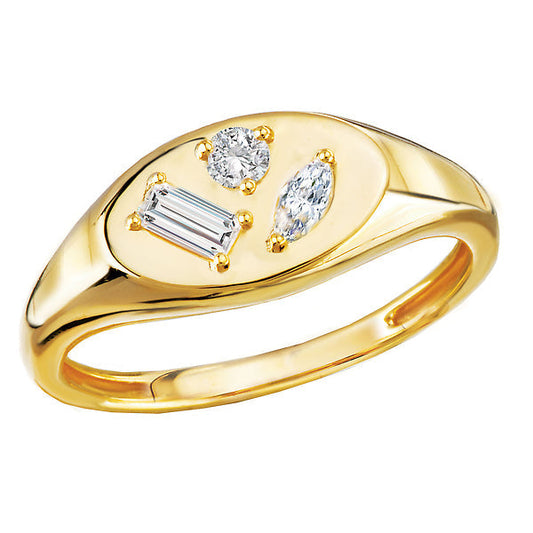 Fancy Diamond Signet Ring