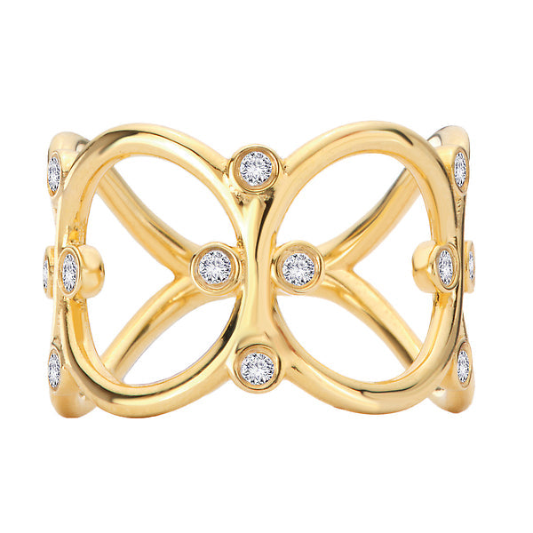 Ladies Fashion Loop Patterned Diamond Ring